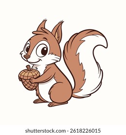 Cute Cartoon Squirrel  Vector Art Design