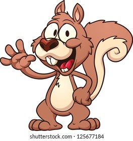 Cute Cartoon Squirrel. Vector Clip Art Illustration With Simple Gradients. All In A Single Layer.