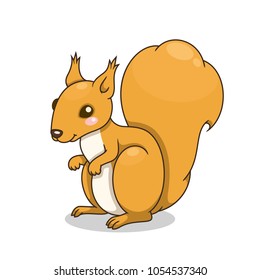 Cute cartoon squirrel. Vector illustration