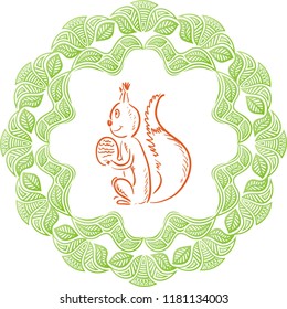 Cute cartoon squirrel. Vector illustration