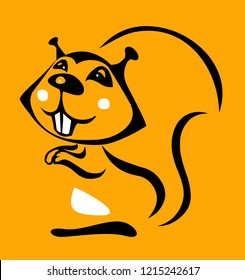 Cute cartoon squirrel, vector illustration
