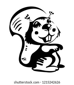 Cute cartoon squirrel, vector illustration