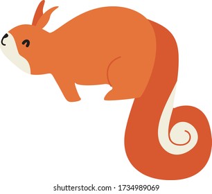 Ardilla de dibujos animados, ardilla de ilustraciones vectoriales en un fondo blanco. Dibujo para niños