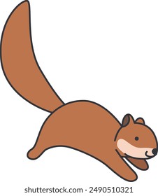 cute cartoon squirrel vector illustration