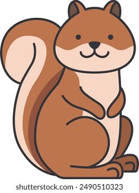 cute cartoon squirrel vector illustration