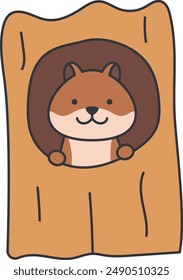 cute cartoon squirrel vector illustration
