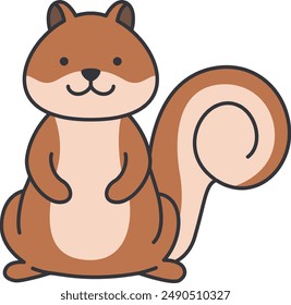 cute cartoon squirrel vector illustration