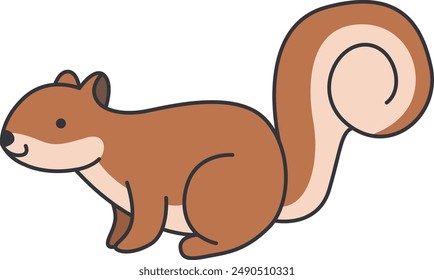 cute cartoon squirrel vector illustration