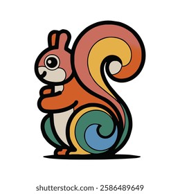 cute cartoon squirrel vector illustration.