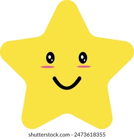 Emoticon de expresión de estrella de dibujos animados