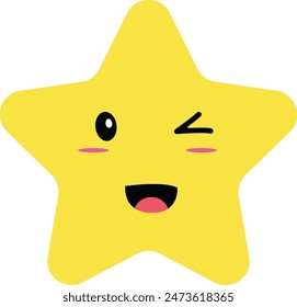 Nette Cartoon Star Ausdruck Emoticon