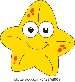 Cute cartoon star fish vector illustration