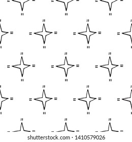 Cute cartoon star pattern with hand drawn stars. Sweet vector black and white star pattern. Seamless monochrome doodle star pattern for textile, wallpapers, wrapping paper, cards and web.