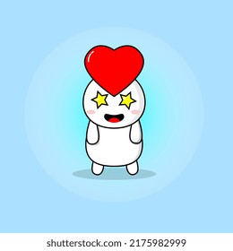 cute cartoon with star reaching gaze