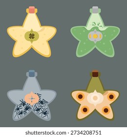Cute cartoon star shaped magical game bottles pack