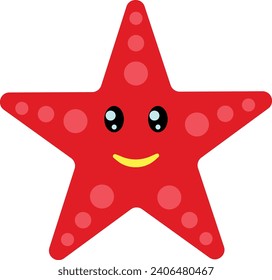 Cute Cartoon Starfish Vector Illustration