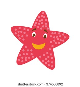 Cute cartoon starfish vector illustration