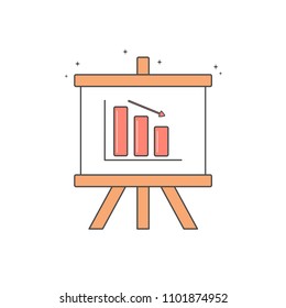 cute cartoon statistic vector icon