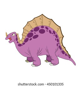 cute cartoon stegosaurus comic draw isolated vector illustration