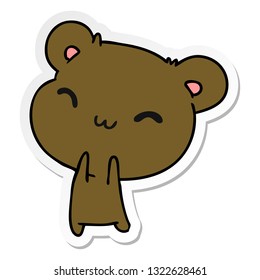 cute cartoon sticker of a bear