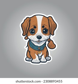 Cute cartoon sticker of a female orange dog: This sticker showcases an endearing, feminine orange pup radiating charm and sweetness. Perfect for conveying your affection and adoration for furry friend