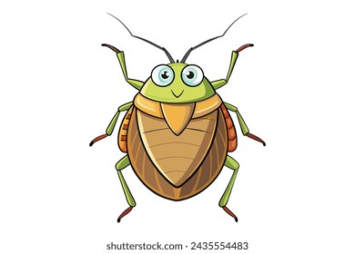 Cute cartoon stink bug Vector art Illustration