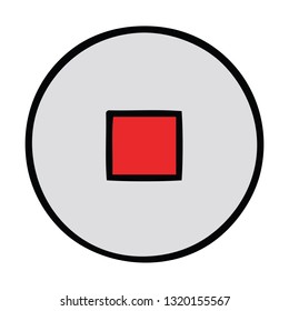 desenho animado bonito de um botão de parada