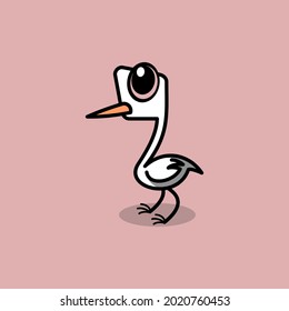 cute cartoon stork vector illustration for children's book or mascot logo