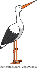 Cute cartoon stork vector illustration