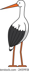 Cute cartoon stork vector illustration