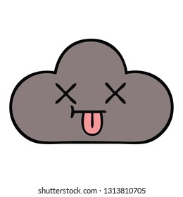 cute cartoon of a storm cloud