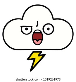 cute cartoon of a storm cloud