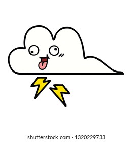 cute cartoon of a storm cloud