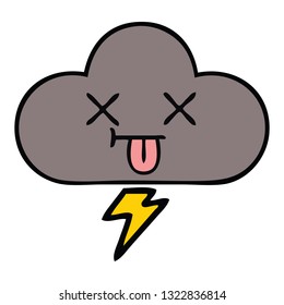 cute cartoon of a storm cloud