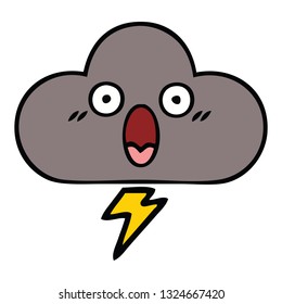 cute cartoon of a storm cloud