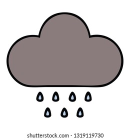 cute cartoon of a storm rain cloud