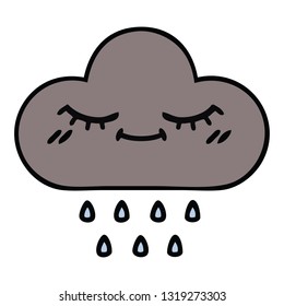 cute cartoon of a storm rain cloud