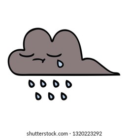 cute cartoon of a storm rain cloud
