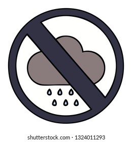 cute cartoon of a storm rain cloud sign