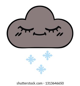 cute cartoon of a storm snow cloud