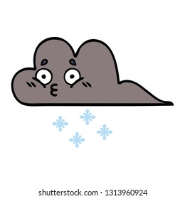 cute cartoon of a storm snow cloud