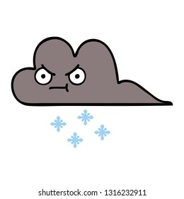 cute cartoon of a storm snow cloud