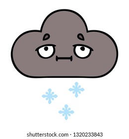 cute cartoon of a storm snow cloud