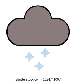cute cartoon of a storm snow cloud