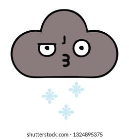 cute cartoon of a storm snow cloud