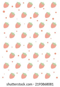 Cute cartoon strawberry pattern dotted arrangement material poster vector background