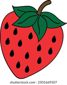  Cute Cartoon Strawberry Vector Illustration