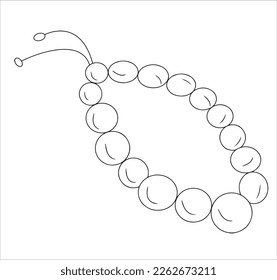 cute cartoon string pearls coloring page for kids  Vector illustration for children