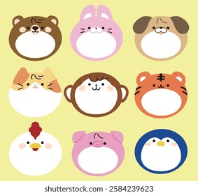 Cute cartoon style animal name tag.