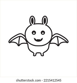 Cute cartoon style bat illustration